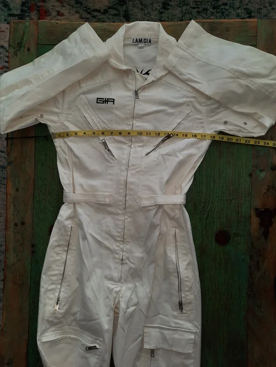 I.AM.GIA NWT White Women's Utility Jumpsuit  Modern Workwear Style Size Small - Picture 15 of 16